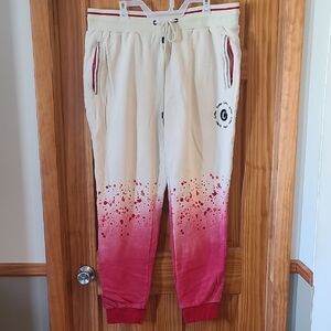 Cookies Men's Red and Cream Joggers